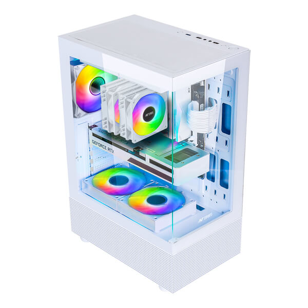 Ant Esports Crystal X2 ARGB ATX White Mid-Tower Case