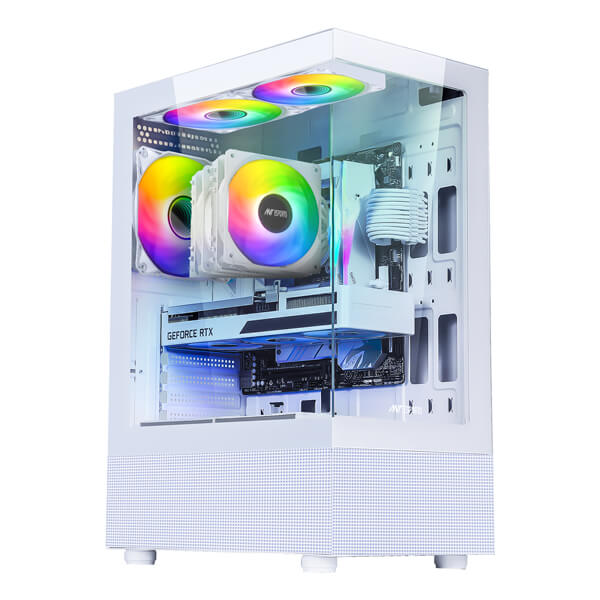 Ant Esports Crystal X2 ARGB ATX White Mid-Tower Case