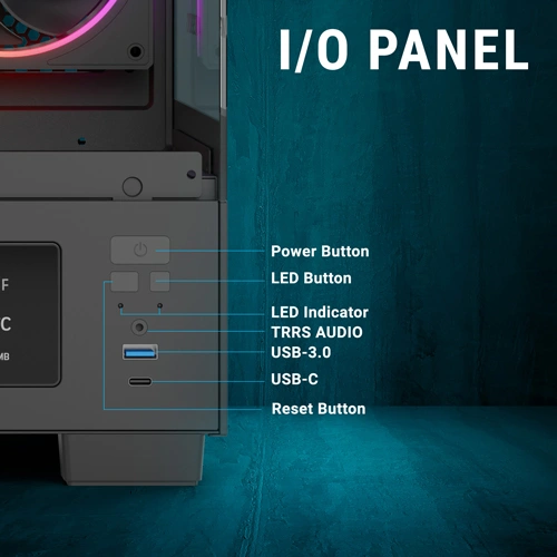 Ant Esports Crystal X3 LCD ARGB ATX Mid Tower Case