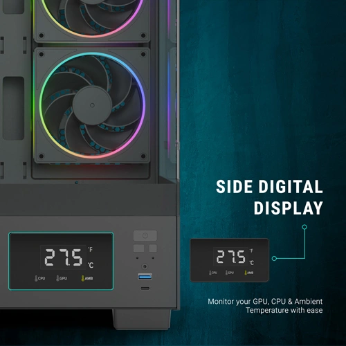 Ant Esports Crystal X3 LCD ARGB ATX Mid Tower Case