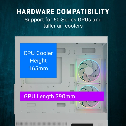 Ant Esports Crystal X3 LCD ARGB White ATX Mid Tower Case