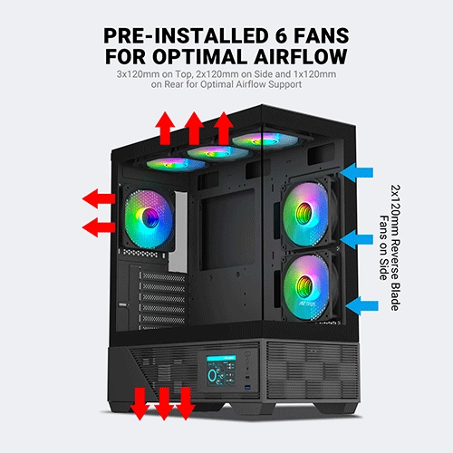 Ant Esports Crystal X6 Digital ARGB E-ATX Mid Tower Case