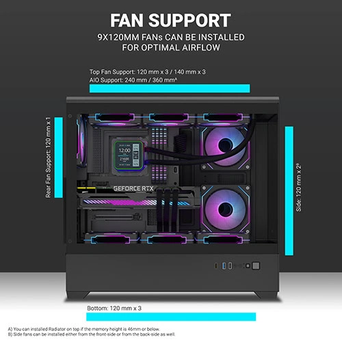Ant Esports Crystal X6 Lite ARGB E-ATX Mid Tower Case