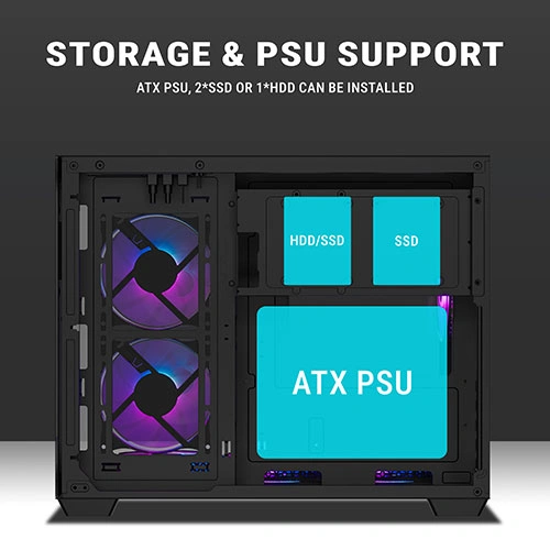 Ant Esports Crystal X6 Mini ARGB M-ATX Mini Tower Case