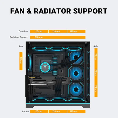 ANT Esports Crystal X7 Pro Max ARGB ATX Mid Tower Case With Infinite Mirror Fan