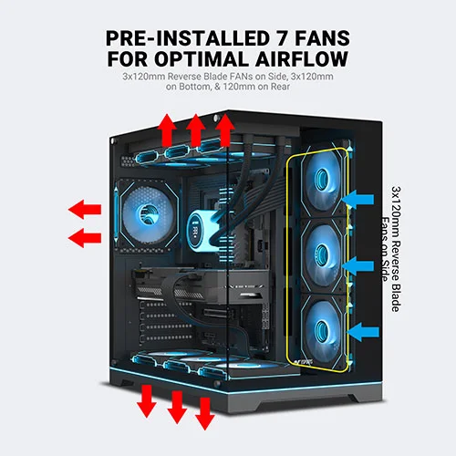 ANT Esports Crystal X7 Pro Max ARGB ATX Mid Tower Case With Infinite Mirror Fan