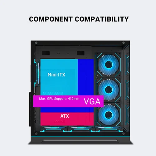 ANT Esports Crystal X7 Pro Max ARGB ATX Mid Tower Case With Infinite Mirror Fan