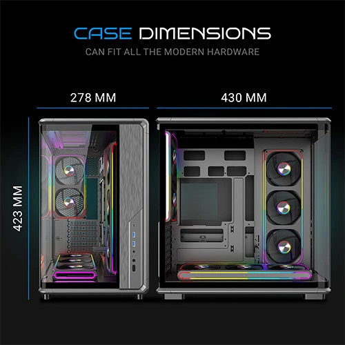 Ant Esports Crystal X8 ARC ATX Mid Tower Case