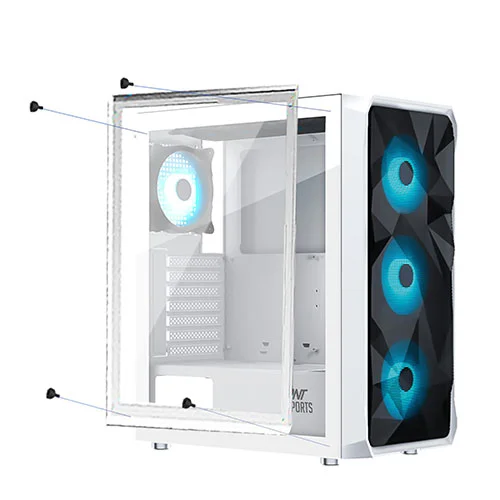 Ant Esports ICE-112 ARGB White ATX Mid Tower Case