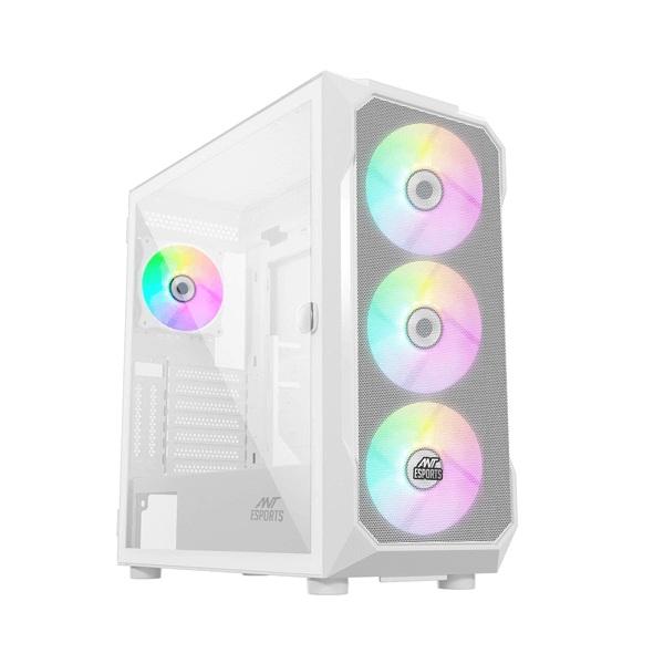 Ant Esports ICE-410TG ARGB White E-ATX Mid Tower Case
