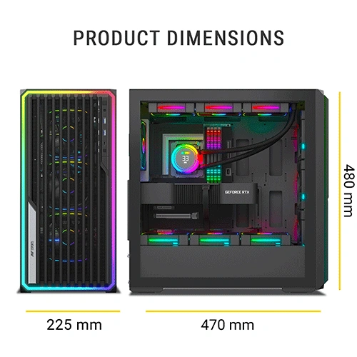 Ant Esports MeshX360 ARGB E-ATX Mid Tower Case