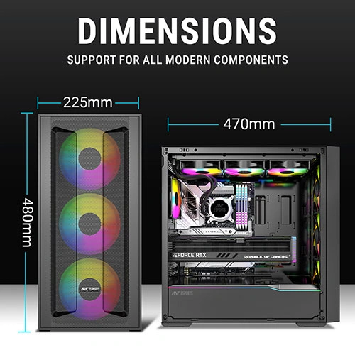 Ant Esports Titan Core 360 ARGB Mid Tower Case