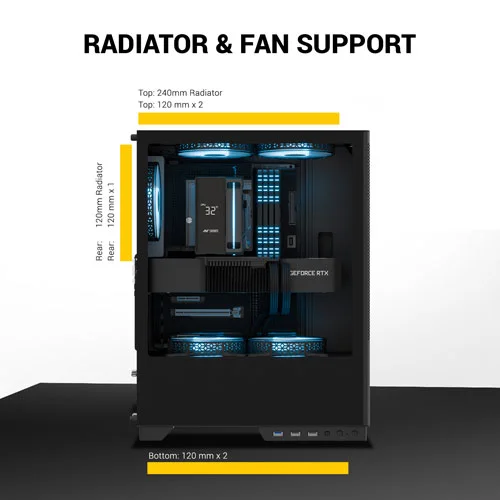 Ant Esports X2 LCD ARGB ATX Mid Tower Case