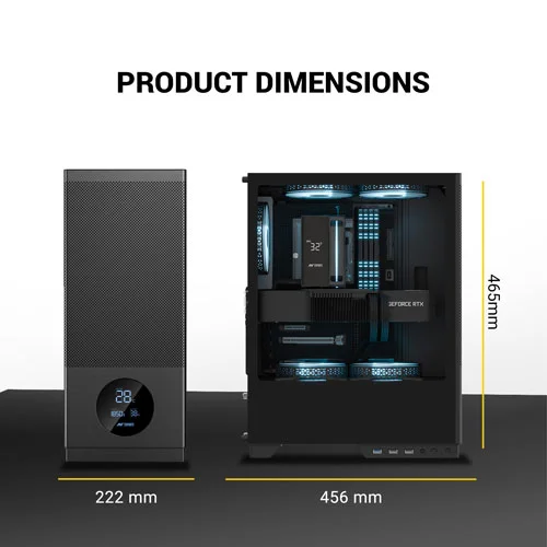 Ant Esports X2 LCD ARGB ATX Mid Tower Case