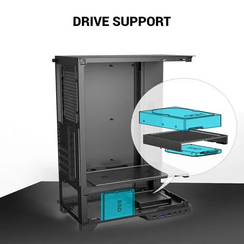 Ant Esports X2 LCD ARGB ATX Mid Tower Case
