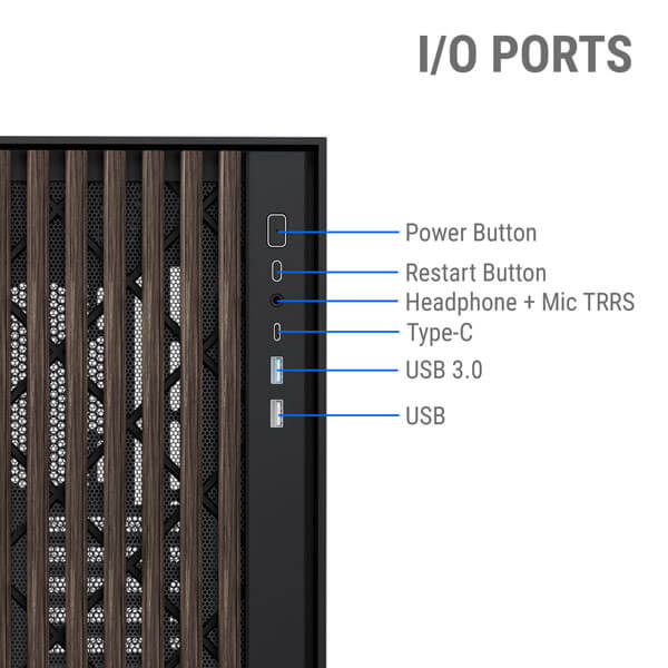 Ant Esports Zen Wood C3 ATX Mid Tower Case