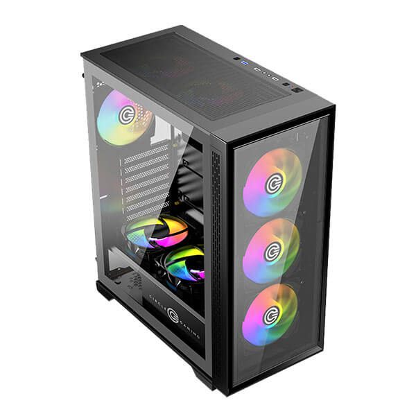 Circle Furious 240 Glass ARGB (ATX) Mid Tower Gaming Cabinet (Black)