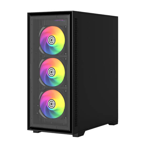 Circle Furious 240 Glass ARGB (ATX) Mid Tower Gaming Cabinet (Black)