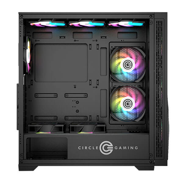 Circle Furious 360 Glass ARGB (E-ATX) Mid Tower Gaming Cabinet (Black)