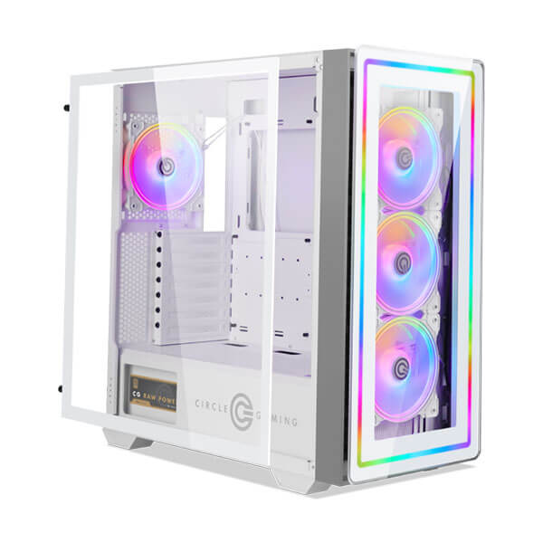 Circle Infernova ZX ARGB (E-ATX) Mid Tower Cabinet (White)