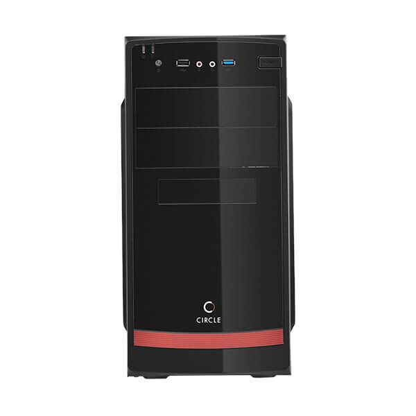 Circle Verve 3.0 with SMPS (M-ATX) Mini Tower Cabinet (Black)