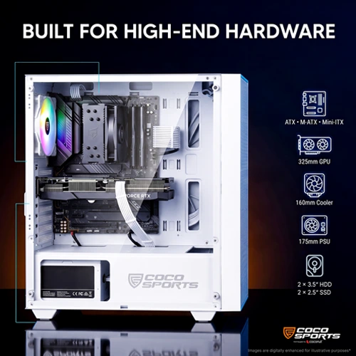 Coconut Nova X110 White ARGB ATX Mid Tower Case