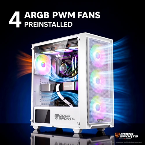 Coconut Nova X110 White ARGB ATX Mid Tower Case