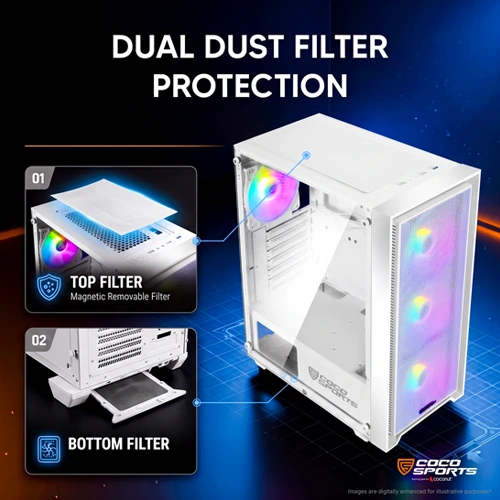 Coconut Nova X110 White ARGB ATX Mid Tower Case