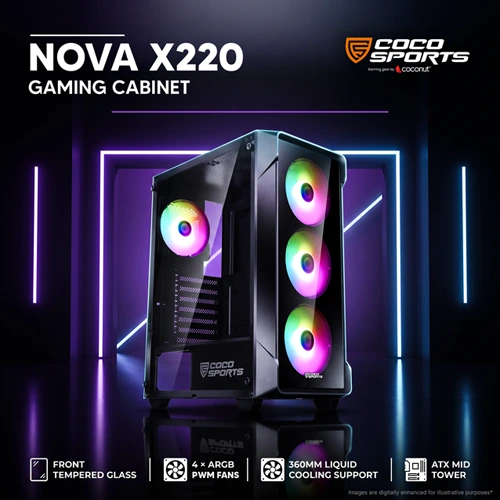 Coconut Nova X220 ARGB ATX Mid Tower Case