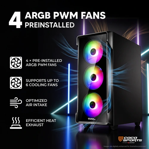 Coconut Nova X220 ARGB ATX Mid Tower Case