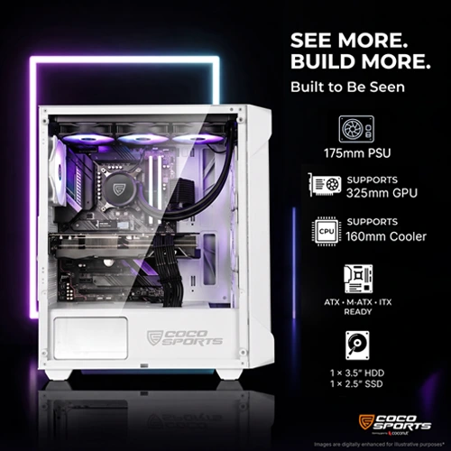 Coconut Nova X220 White ARGB ATX Mid Tower Case