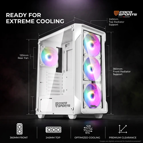 Coconut Nova X220 White ARGB ATX Mid Tower Case
