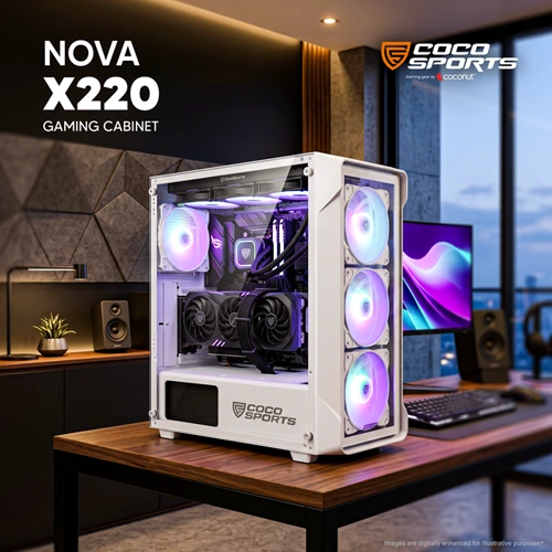 Coconut Nova X220 White ARGB ATX Mid Tower Case
