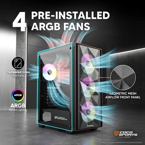 Coconut Nova X660 ARGB ATX Mid Tower Case