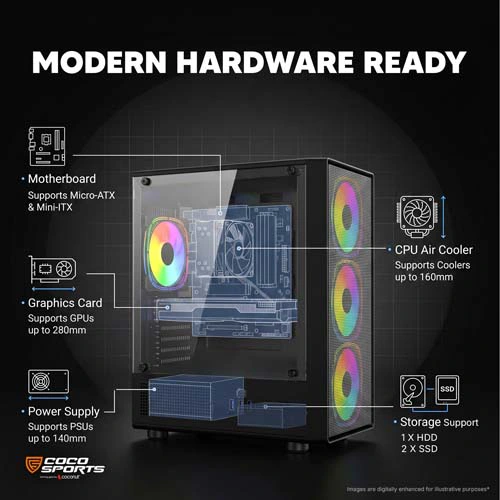 Coconut Nova X770 ARGB M-ATX Mini Tower Case