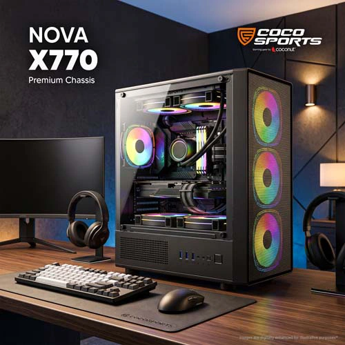 Coconut Nova X770 ARGB M-ATX Mini Tower Case