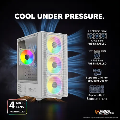 Coco Sports Nova X770 White ARGB M-ATX Mini Tower Case