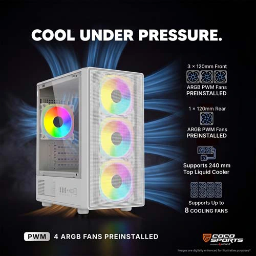 Coconut Nova X770 White ARGB M-ATX Mini Tower Case
