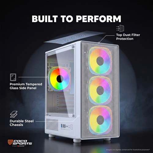 Coconut Nova X770 White ARGB M-ATX Mini Tower Case