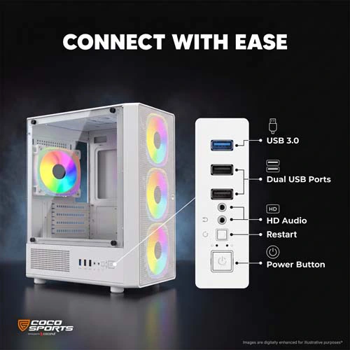 Coconut Nova X770 White ARGB M-ATX Mini Tower Case
