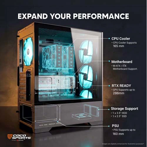 Coconut Nova X880 ARGB M-ATX Mini Tower Case