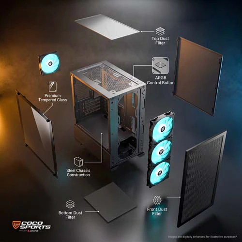Coconut Nova X880 ARGB M-ATX Mini Tower Case