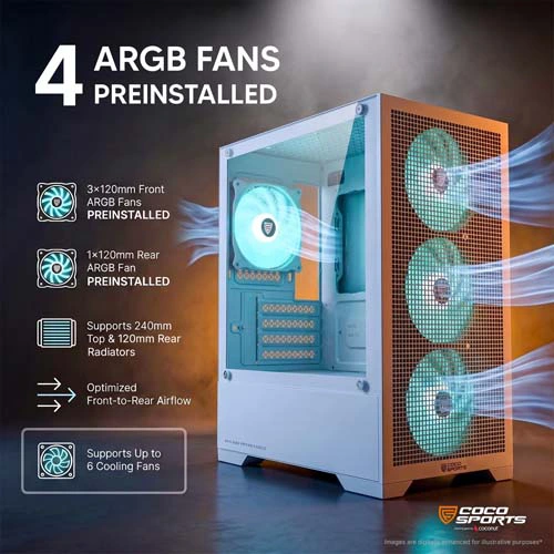 Coconut Nova X880 White ARGB M-ATX Mini Tower Case