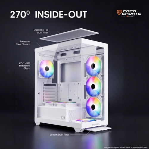 Coco Sports STARK Z11 White ARGB ATX Mid Tower Case