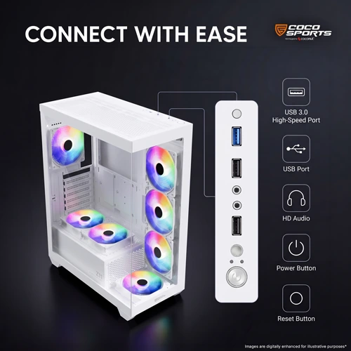 Coco Sports STARK Z11 White ARGB ATX Mid Tower Case