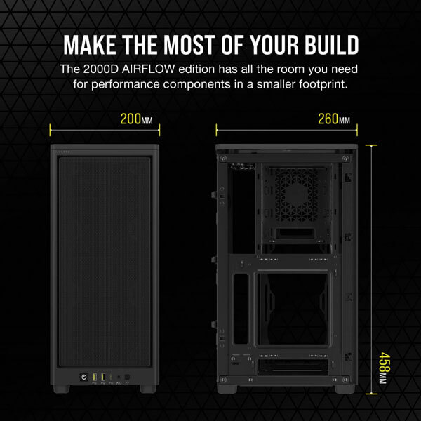 Corsair 2000D Airflow (M-ITX) Mini Tower Cabinet (Black)