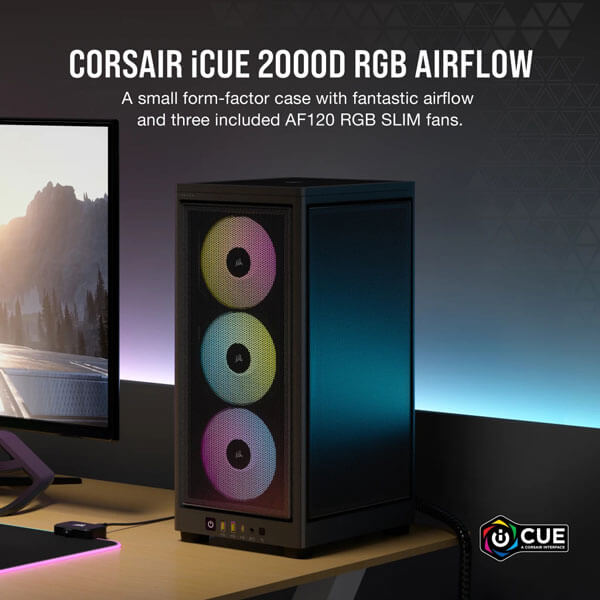 Corsair 2000D RGB Airflow (M-ITX) Mini Tower Cabinet (Black)
