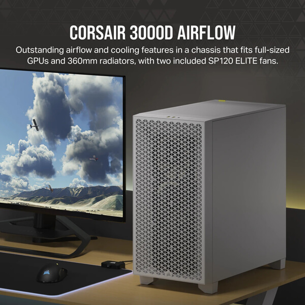 Corsair 3000D Airflow White ATX Mid-Tower Case