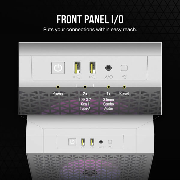 Corsair 3000D RGB Airflow White ATX Mid-Tower Case