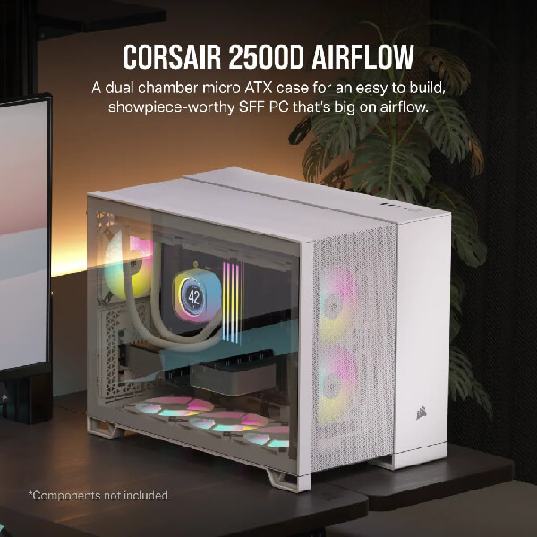 Corsair 2500D Airflow White M-ATX Mini Tower Case